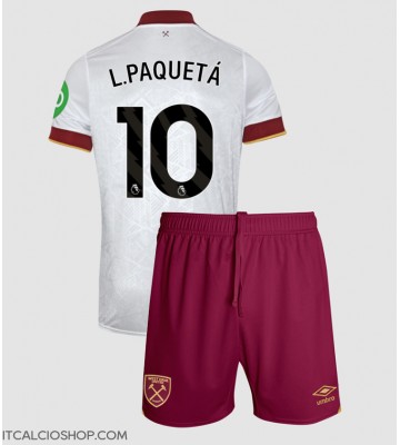 West Ham United Lucas Paqueta #10 Terza Maglia Bambino 2024-25 Manica Corta (+ Pantaloni corti)
